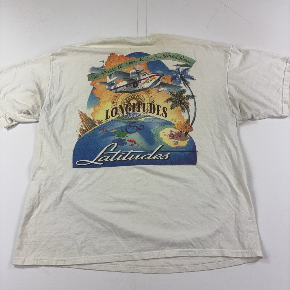 Vintage Caribbean Soul Shirt Mens 2XL White Longitudes Latitudes Graphic Tee